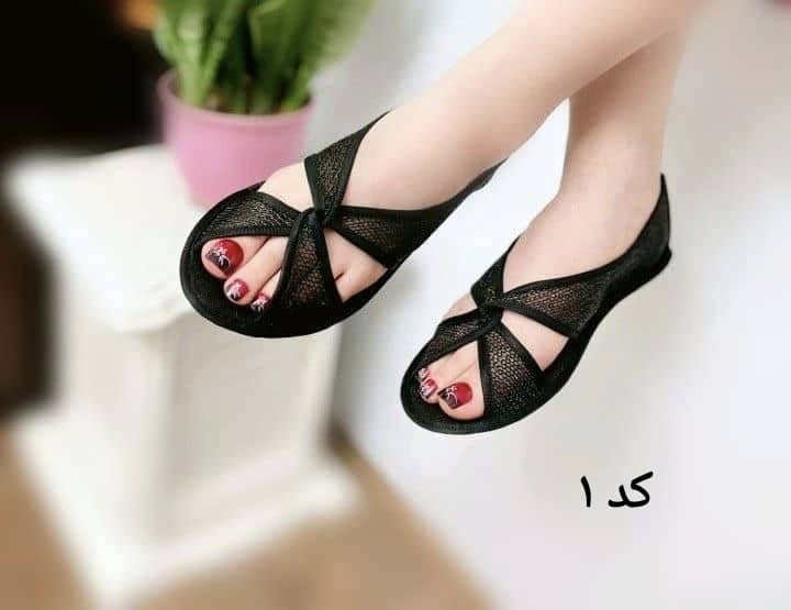 پاپوش مشکی کف چرم