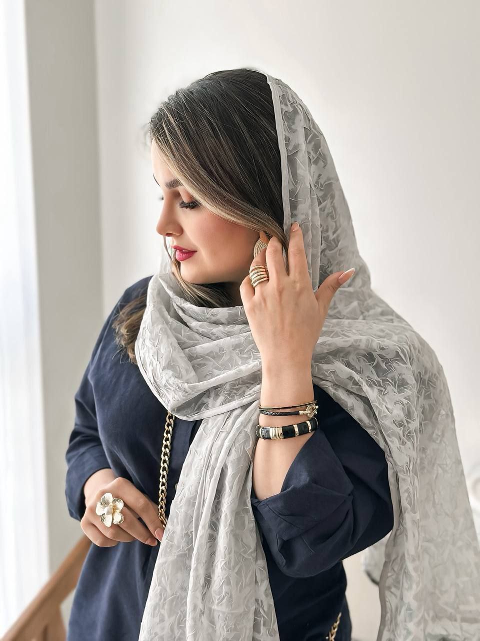 شال شیفون مارک مزونی وارداتی