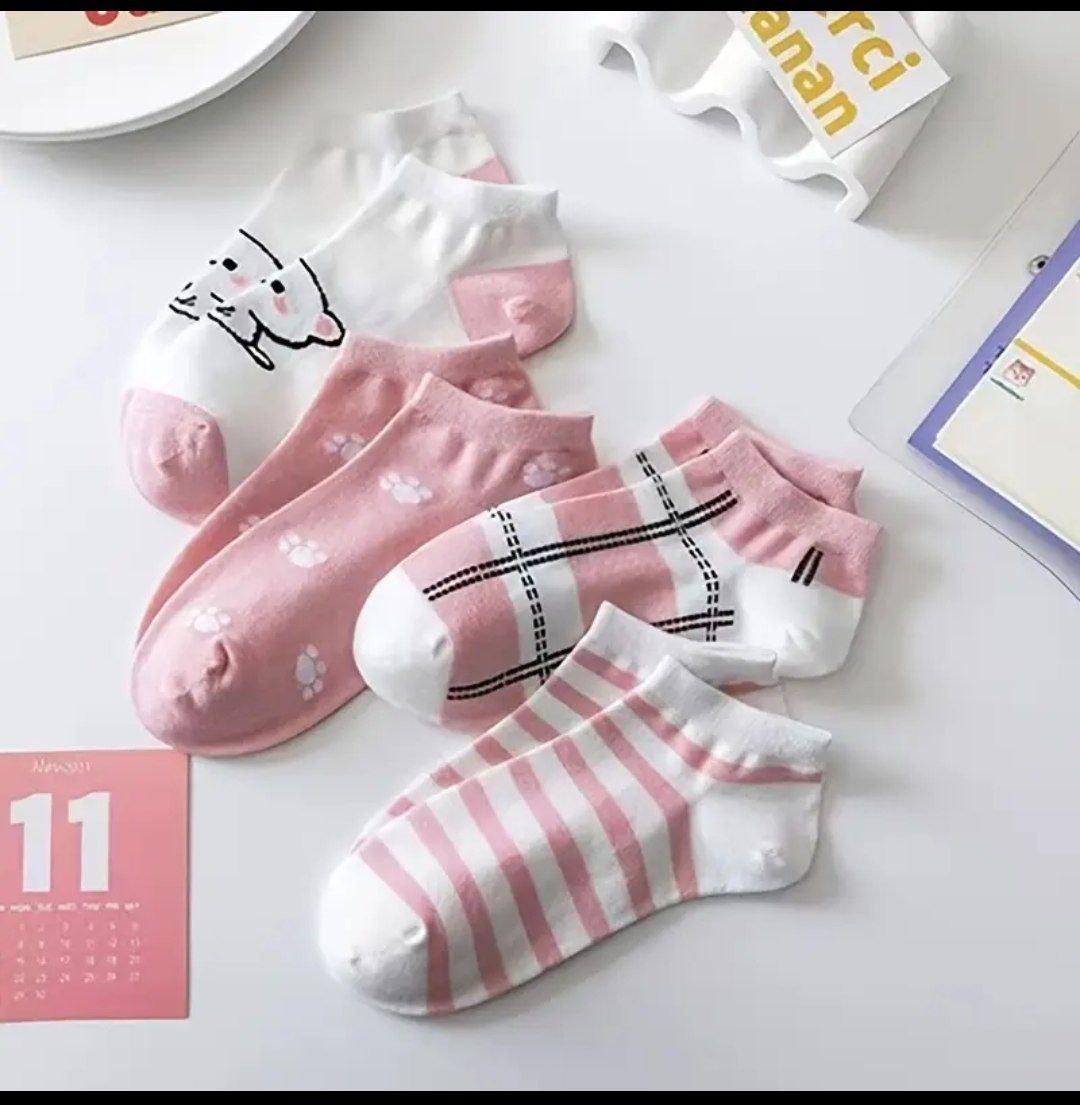 جوراب مچی ترکیبی تم صورتی