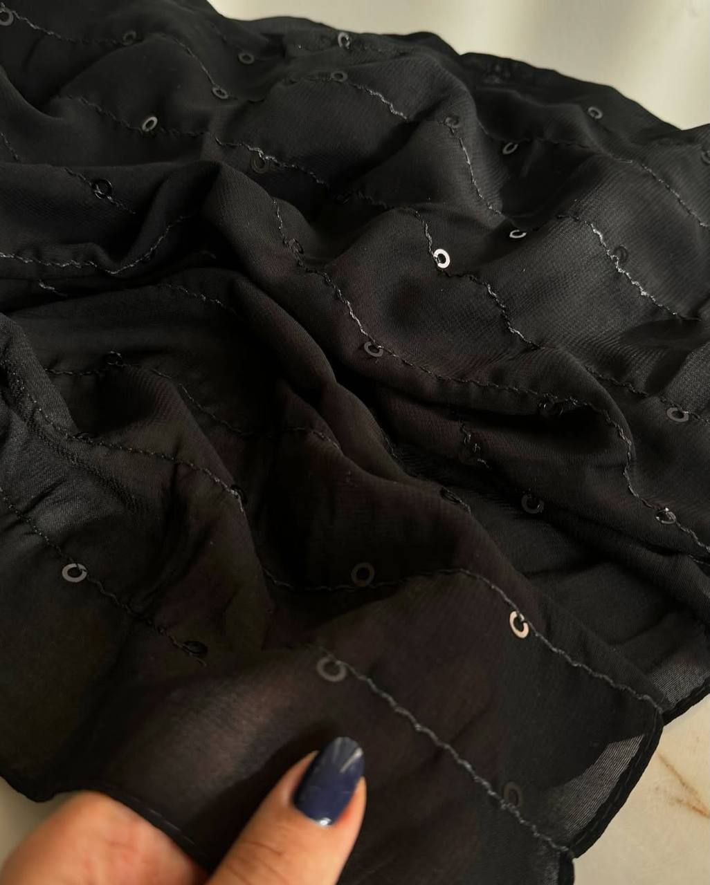 شال حریر پولکی مجلسی